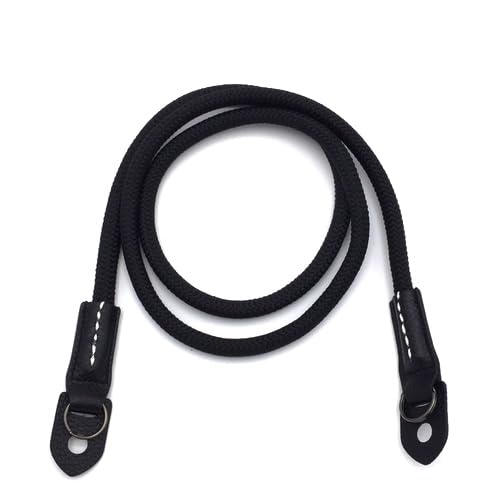 Caruba Climbing Rope Neckstrap (Zwart) - Komfortable Kameragurt für Kompakt-, System- und Spiegelreflexkameras | Verstellbare Länge, 100cm, 0.8cm Durchmesser