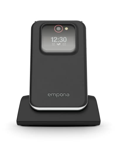 Emporia Joy-LTE 4G Handy für Senioren, hohe Lautstärke, 2.8" Farbdisplay, 3 Schnelltasten, große Tasten, Ladestation, Kamera 2 Mpx, Schwarz (Italien)