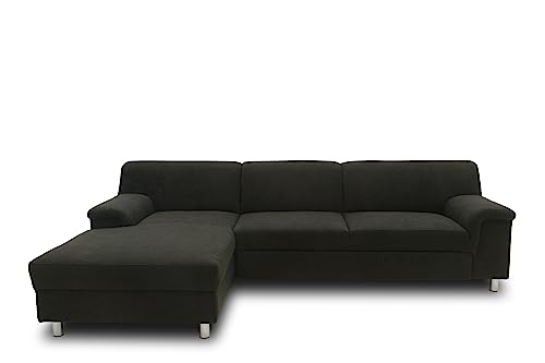 DOMO Collection Jamie Ecksofa | Sofa in L-Form | Couch Polsterecke, Moderne Eckcouch, anthrazit, 251x150x72 cm