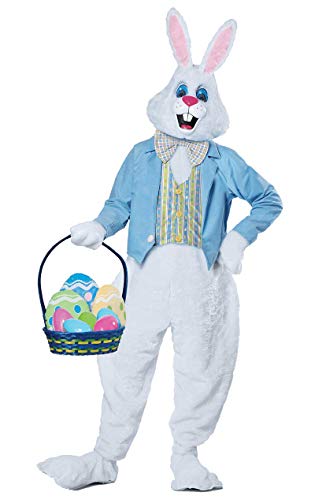 California Costumes 01567L/XL Deluxe Easter Bunny Kostüm für Erwachsene, weiß/blau, Extra Large