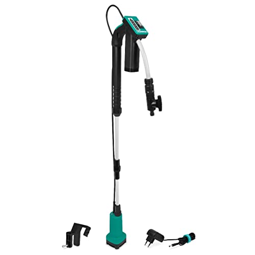 VONROC Akkubetriebene Regenwassertonnenpumpe 12V – 50W – 1500 l/h – Trockenlaufschutz – Universal-Schlauchkupplung – Inklusive Akku und Ladegerät