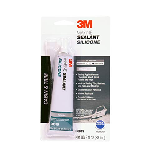 3M 08019 Clear Marine Grade Silicone Sealant Tube - 3 fl. oz. (Pack of 1) by 3M (English Manual)
