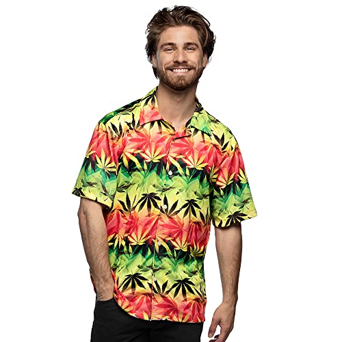 Boland - Hemd Rastafari für Herren, Shirt, Kurzarm, Herren Hemd mit Motiv, Hawaii Hemd, Kostüm, Karneval, Mottoparty