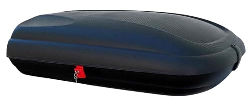 Dachbox VDPBA320 320Ltr carbonlook abschließbar + Dachträger VDPLION2 kompatibel mit Ford Kuga II (5 Türer) ab 12