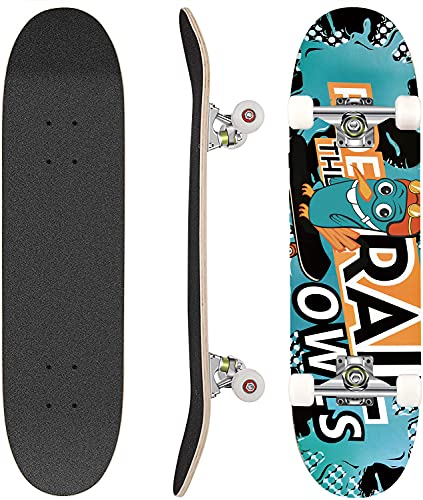 WeSkate Skateboard Komplettboard 79x20cm Holzboard für Anfänger mit ABEC-7 Kugellager 31 Zoll 7-lagigem kanadischem Ahornholz und 85A Rollen für Kinder, Jugendliche und Erwachsene