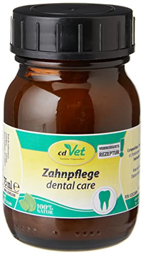 cdVet Naturprodukte Zahnpflege 75 ml - Hund - Pflegemittel - reinigt + pflegt - Zähne + Zahnfleisch - Vorbeugung von schlechtem Atemgeruch + Zahnsteinneubildung - reichhaltige Öle - Gesundheit -