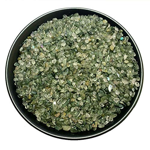 PIUHRKLEVD 50 g natürlicher grüner Quarz-Rutilkies-Kristall, geeignet for die Dekoration von Aquarien. Naturstein