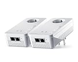 devolo Mesh WiFi Adapter, Mesh WLAN 2 Starter Kit -bis zu 1.200 Mbit/s, WLAN Mesh Netzwerk, 4x Gigabit LAN Anschluss, WLAN Steckdose, dLAN 2.0, weiß