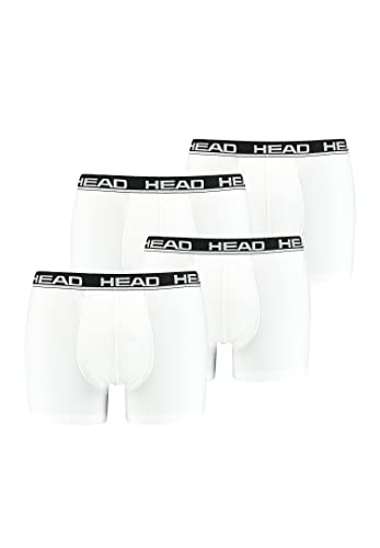 HEAD Herren Boxershorts Unterhosen 4P (White, S)