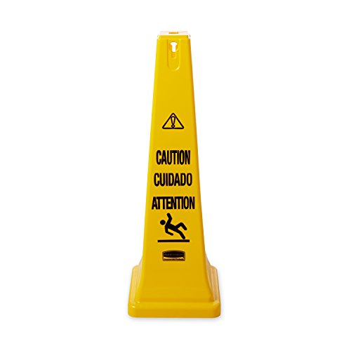 Rubbermaid 36-Inch Multilingual Caution/Wet Floor Safety Cone