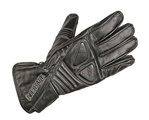 Nerve Dark Leather Handschuhe, Schwarz, XS