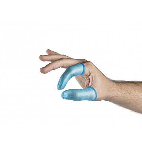 Maya Professionelles Werkzeug dexr Fingerhüte Gummi non-detectable, visuell erkennbare, 25 Stück, blau