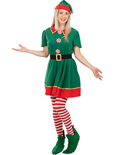 Funidelia | Elfen Kostüm für Damen ▶ Weihnachtself, Weihnachten, Wichtel - Kostüme für Erwachsene & Verkleidung für Partys, Karneval & Halloween - Größe XXL - Grün