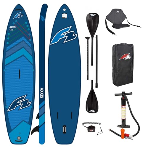 Campsup SUP F2 AXXIS 12'2" Combo DUNKEL BLAU Aufblasbares Stand Up Paddle Board | 372x86x15 cm | Surfboard für Einsteiger & Fortgeschrittene mit zubehör | Tragkraft bis 180 Kg