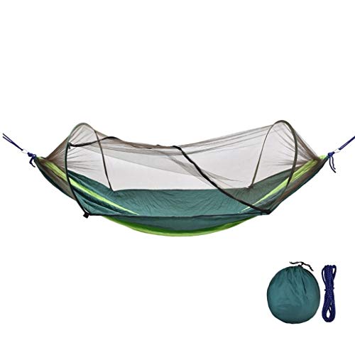 Einstellbarer Schwung Outdoor Camping Schaukel Hängematte mit Moskitonetz Tragbare Schaukel Hängematte for Camping Wanderausflug (blau) Klappschaukel (Color : Dark green)