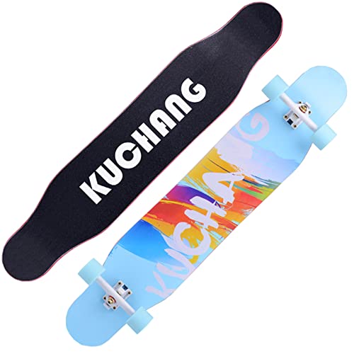 Skateboard-Deck 46-Zoll-Drop-Through-Longboard-Skateboard ABEC 11 Pro Cruiser-Deck zum Carven, Downhill-Cruising, Freestyle-Fahren 【Farb- und Musterauswahl】