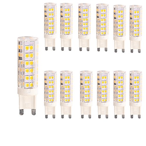 OUGEER 12er Pack G9 LED Lampe, Kein Flackern, (7W, Ersetzt 65W Halogen), 650LM, Warmweiß 3000K, G9 LED Leuchtmittel Birne