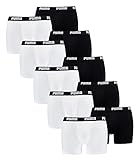 PUMA Herren Boxershorts Unterhosen 521015001 10er Pack, Farbe:301 - White/Black, Bekleidungsgröße:L