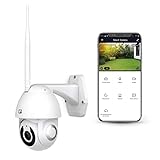 Garza Smarthome 360 WiFi Outdoor Kamera für Sicherheit HD 1080p, Nachtsicht und Zoom, Sprachsteuerung und App, Alexa, iOS, Google, Android