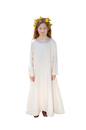 Elbenwald Mittelalter Kinder Unter Kleid Langarm Kostüm Zubehör Natur Baumwolle - 104