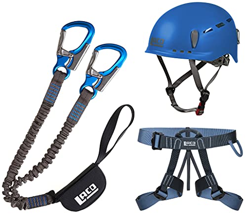 LACD Klettersteigset Pro Evo 2.0 + Klettergurt Easy EXP + Helm Protector 2.0 Blue