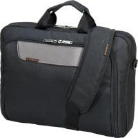 Everki Advance - Laptoptasche für Notebooks bis 14,1 Zoll (35,9 cm) mit Zubehör-Fach, kontrastreichem Innenfutter und Trolley-Lasche, Schwarz