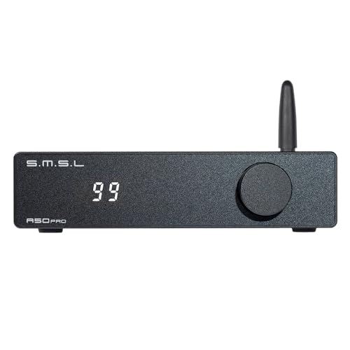 S.M.S.L A50Pro Verstärker,LPF&HPF,2.1 Kanal AV-Verstärker,Hi-Fi Bluetooth 5.0 Stereo Audio Receiver Verstärker,HDMI (ARC) Unterstützung,Passiver Subwoofer,MA12070P*2 Chip,Heimkino AV-Verstärker