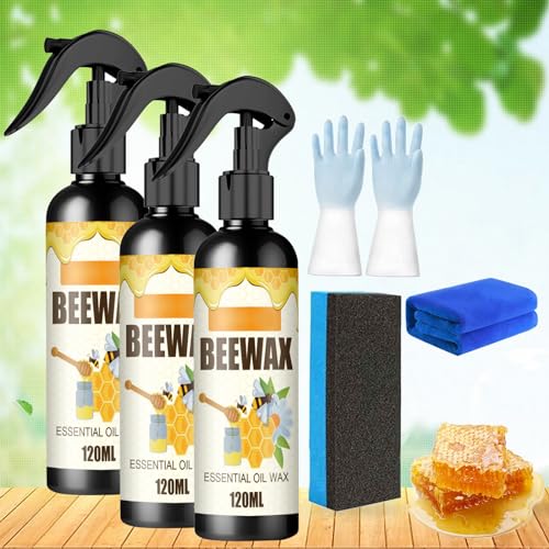 Donubiiu Natural Micro-Molecularized Beeswax Spray, Molecularized Beeswax Spray, Beeswax Spray Cleaner, Beeswax Spray Furniture Polish And Cleaner, Furniture Polish Spray Restorer (3PCS)