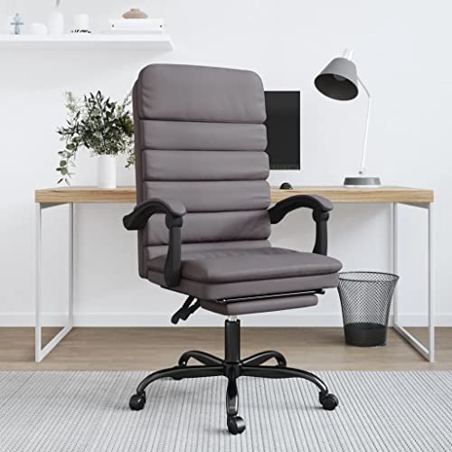 ZQQLVOO Gaming-Stuhl Schreibtischstuhl Drehstuhl Bürostuhl mit Massagefunktion Grau Kunstleder Geeignet für Heimbüro oder Wohnzimmer