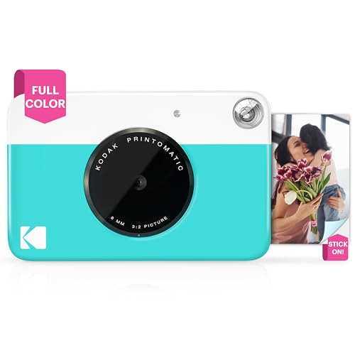 Kodak PRINTOMATIC Digitale Sofortbildkamera, Vollfarbdrucke auf Zink 2x3-Fotopapier mit Sticky-Back-Funktion - Drucken Sie Memories Sofort (Blau)