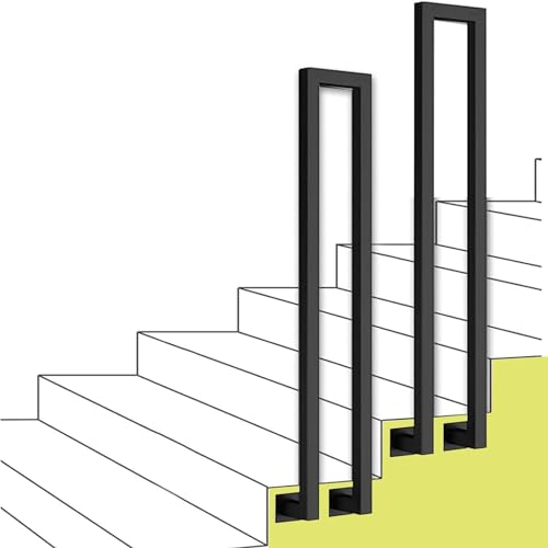 2er-Pack Treppenhandlauf for Innentreppen, U-förmiger Treppenhandlauf aus Schmiedeeisen, rutschfeste Haltegriffgeländer (Size : 90cm(2.9ft))
