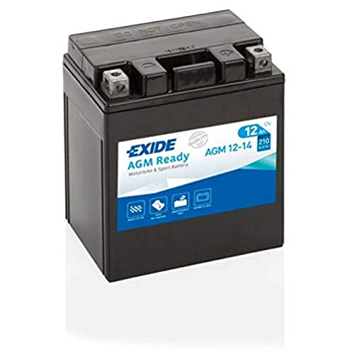 Exide AGM12-14 Bike AGM VERSCHLOSSEN 12V 12AH 210A, Schwarz