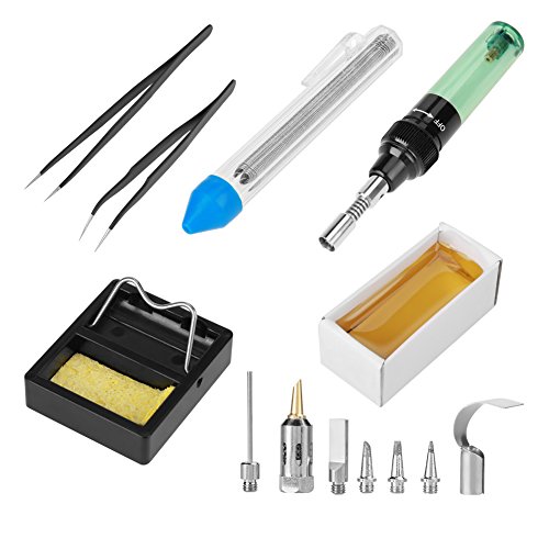 Portable Cordless Gas Soldering Iron Kit, Green Durable Portable Mini-torch or Heat Blower for Melt Both Silver and Gold Solder Welding, Lightweight and Convenient.