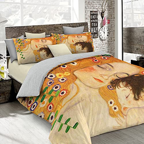 Sogni D'autore Italian Bed Linen Bettbezug, Doppelte, 100% Baumwolle, Multicolor SD50, DOPPEL