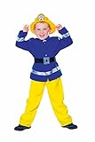 Generique - Feuerwehrmann Kinder-Kostüm Blau-Gelb-Schwarz