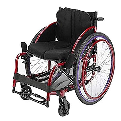 Cushion Sports Wheelchair Ultra Light Folding Mobility Scooter Portable Folding Wheelchairs 360 Grad Rotating Universal Front Wheel (Black)