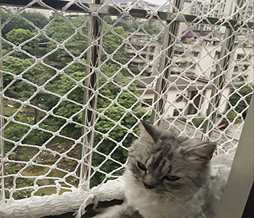 BASHI Belüftetes Katzenschutznetz, Langlebiges Katzenschutznetz, Hohe Sichtbarkeit Balkonnetz für Ihre Katzen, Anti-Fall Balkonfenster Treppenschutznetz