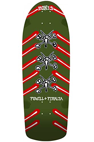 Powell Peralta OG Rat Bones Skateboard-Deck, Olivgrün, 10 x 30