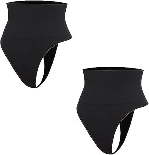 Yumesilm Bauchstraffender Tanga, Tanga-Shapewear for Frauen, nahtlos Formende Unterwäsche zur Bauchkontrolle (Color : Black, Size : L)