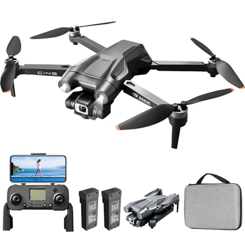 Mingfuxin GPS-Drohne mit Kamera, Faltbare RC-Quadcopter-Drohnen für Anfänger, 5G WIFI FPV Live Video RC-Quadcopters mit Bürstenloser Motor GPS-Auto-Rückkehr nach Hause, Wegpunktfliegen, Headless-Modus