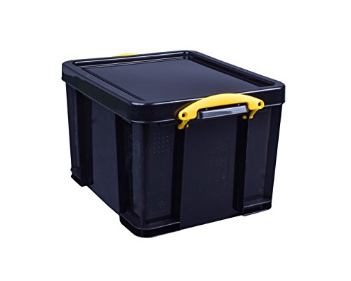 Really Useful Kunststoff-Aufbewahrungsbox recycelt robust stapelbar 35 Liter 390 x 480 x 310 mm schwarz