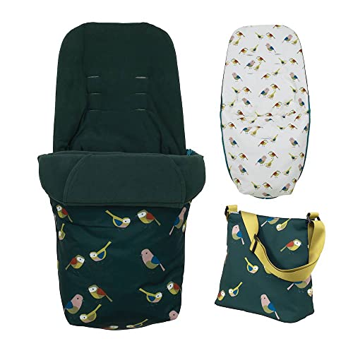 Cosatto Giggle Zubehör Pack - Wickeltasche & Ganzjahresfußsack Birdland