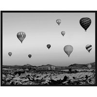 Digitaldruck »Luftballons«, Rahmen: Buchenholz, Schwarz
