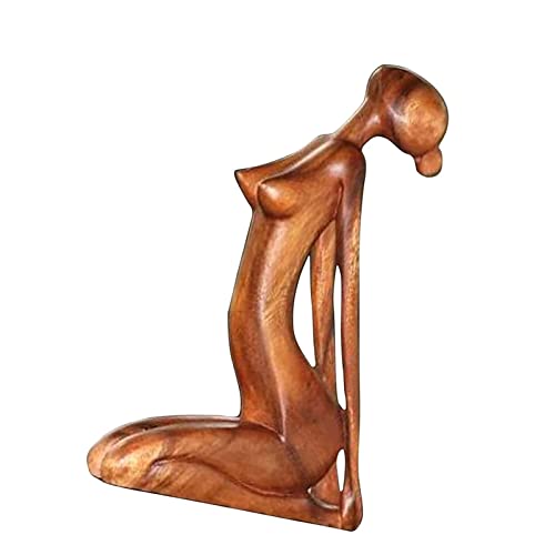 Yoga-Meditationsstatue aus Holz – handgefertigte abstrakte Skulptur aus Holz, Yoga-Statue – Holzfigur, Yoga-Figur für Wohnzimmer, Galerien