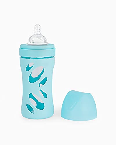 Twistshake Babyflasche aus Glas 260 ml, Anti-Kolik Sauger, BPA Frei, Ab 2 Monaten, Grün