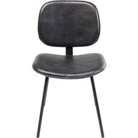 Kare Design Stuhl Barber Schwarz, Esszimmerstuhl in abgerundeter Form in Schwarz, Stuhl mit Kontrastnaht ohne Armlehne ,in weiteren Ausführungen erhältlich (H/B/T) 80x45x51cm