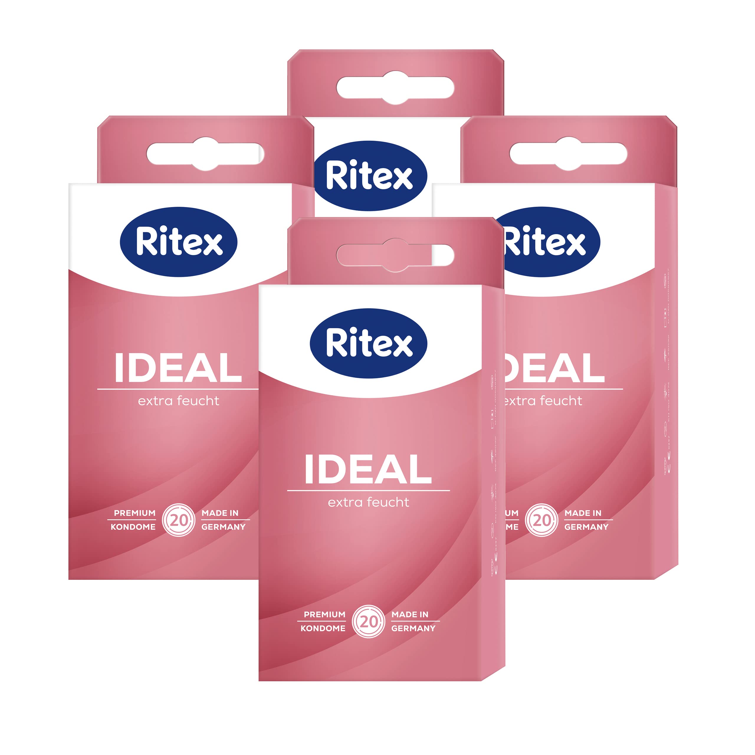 Ritex Ideal Kondome - extra feucht - mit extra viel Gleitmittel für entspannten Sex, 80er Großpackung, Made in Germany