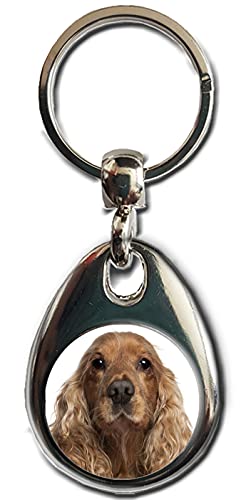 Cocker Spaniel Dog Schlüsselanhänger Schweres Metall Geschenk Doppelseitiger Schlüsselanhänger Welpe Hund Haustier Geschenk