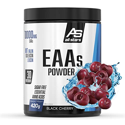 All Stars EAAs Powder - Mikro-Instantisiertes EAA Pulver, hochdosiert mit 10.000mg essentiellen Aminosäuren je Portion - 420g, Black Cherry