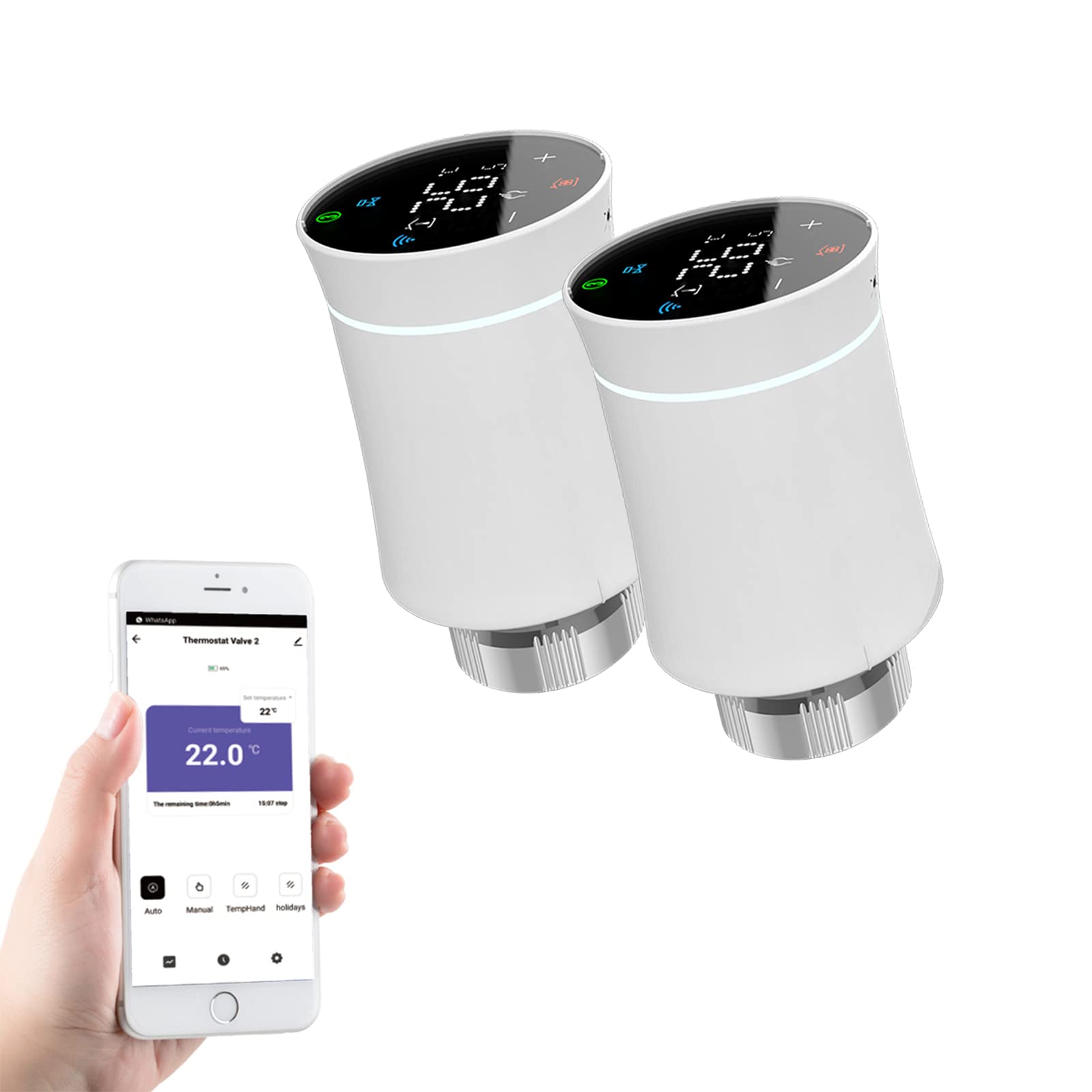 Qiumi Zigbee Smart Heizkörperventil, energiesparend, LED-Display, Sprachsteuerung von Alexa Googlehome
